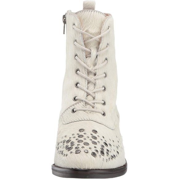 Lust For Life Portland Boot White Leather Lace Up Combat Ankle Boot - Picture 2 of 5